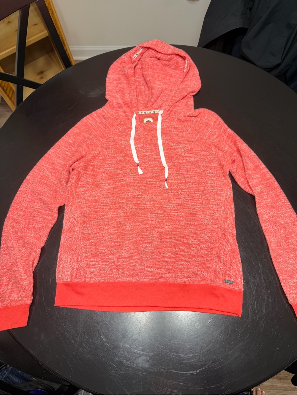 Roxy Women’s Marled Coral Hoodie with White Drawcords